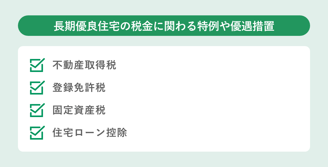 長期優良住宅の税金に関わる特例や優遇措置