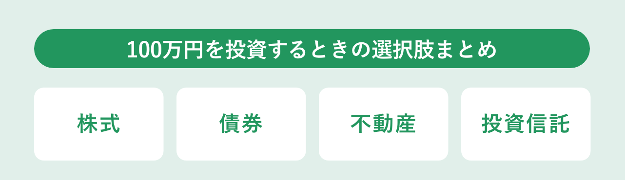100万円あったら何に投資する？投資先を考えてみよう